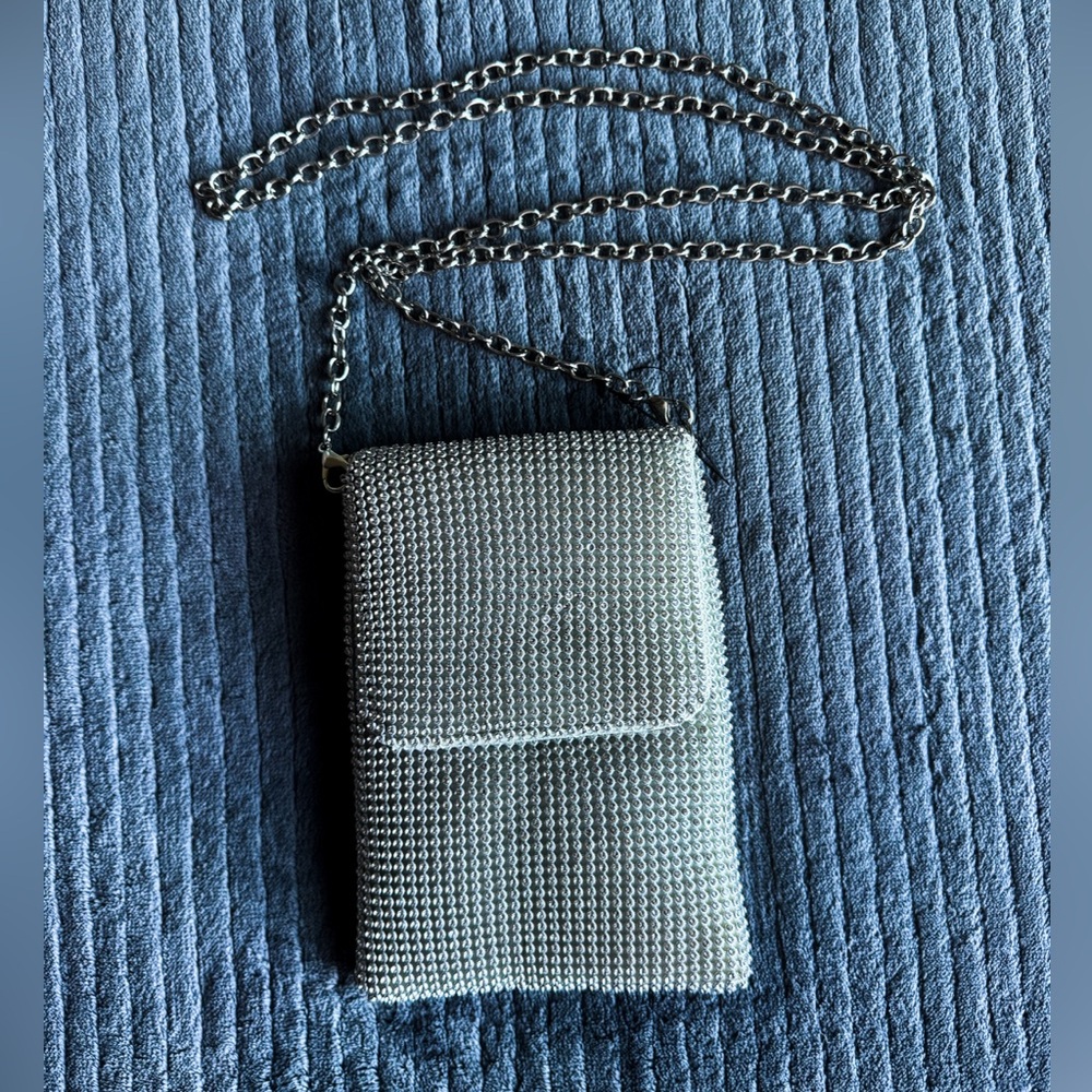 Silver Rhinestone Mini Crossbody Bag | Sparkly Evening Purse | Handbag Express